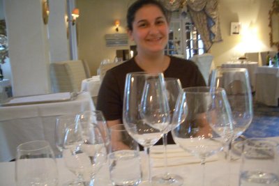 CJ with glassware